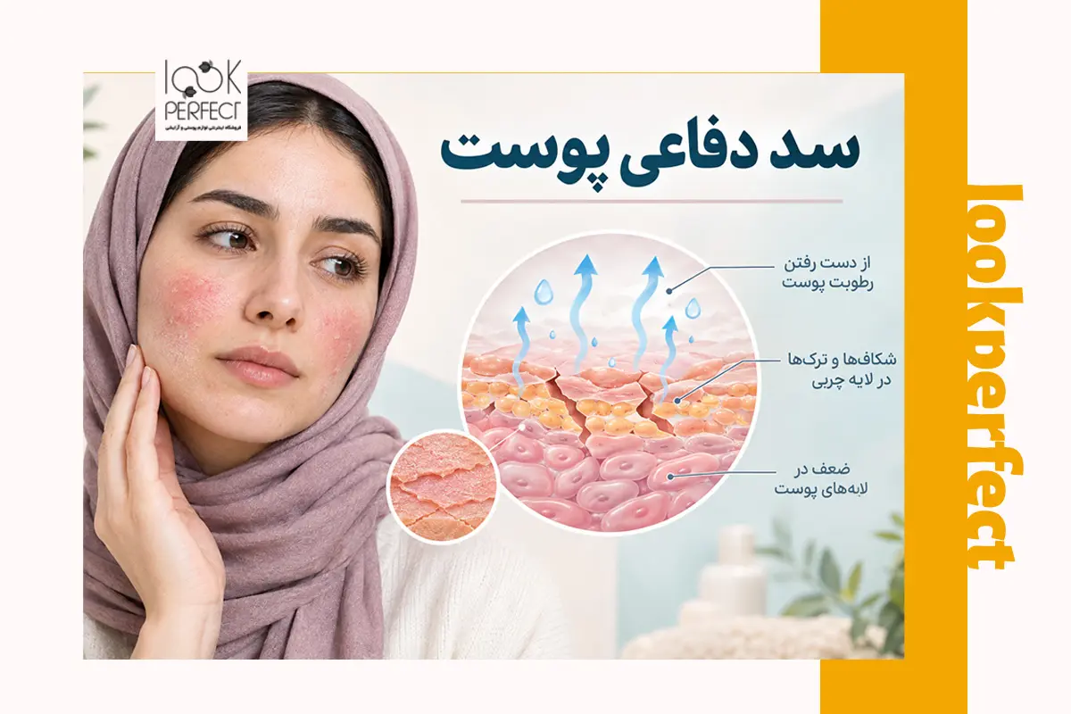 علائم آسیب سد دفاعی پوست صورت شامل قرمزی، سوزش و از دست رفتن رطوبت