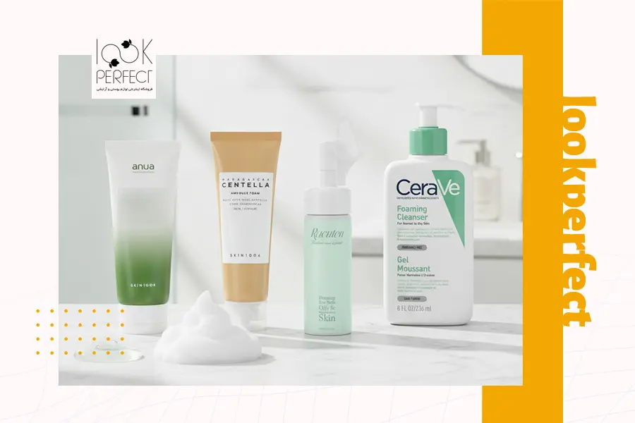 شوینده های صورت فومی و ژلی مناسب پوست چرب و مختلط از برندهای آنوا، اسکین 1004، راکوتن و سراوی