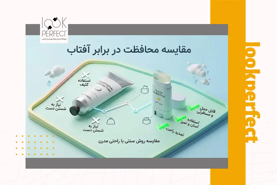 مقایسه ضد آفتاب استیکی با کرم ضد آفتاب سنتی و مزایای استفاده از آن