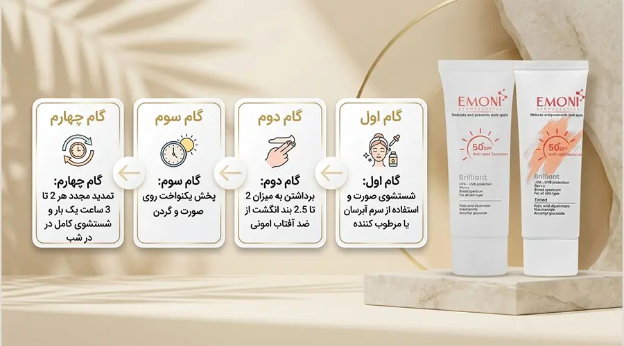 راهنمای استفاده ضد آفتاب پوست دارای لک ایمونی