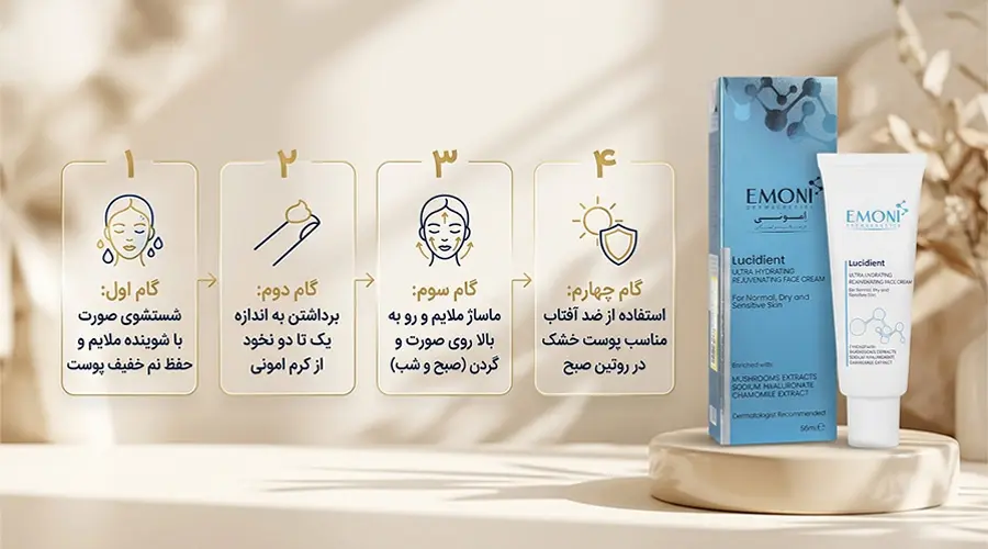 نحوه استفاده از مرطوب کننده پوست خشک امونی